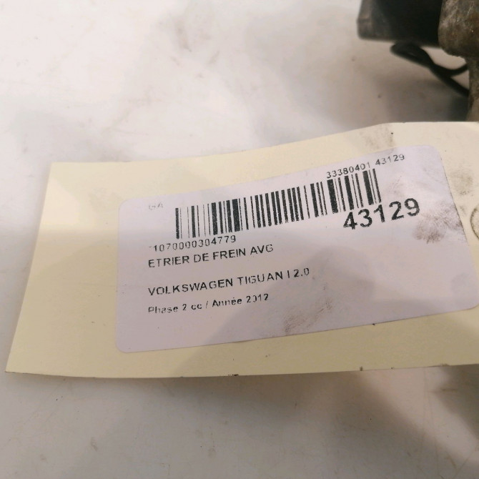 Etrier de frein avant gauche occasion VOLKSWAGEN TIGUAN I TIGUAN I Phase 2 2011-04-01->2016-12-31 2.0 TDI 110ch 5N0615123 5