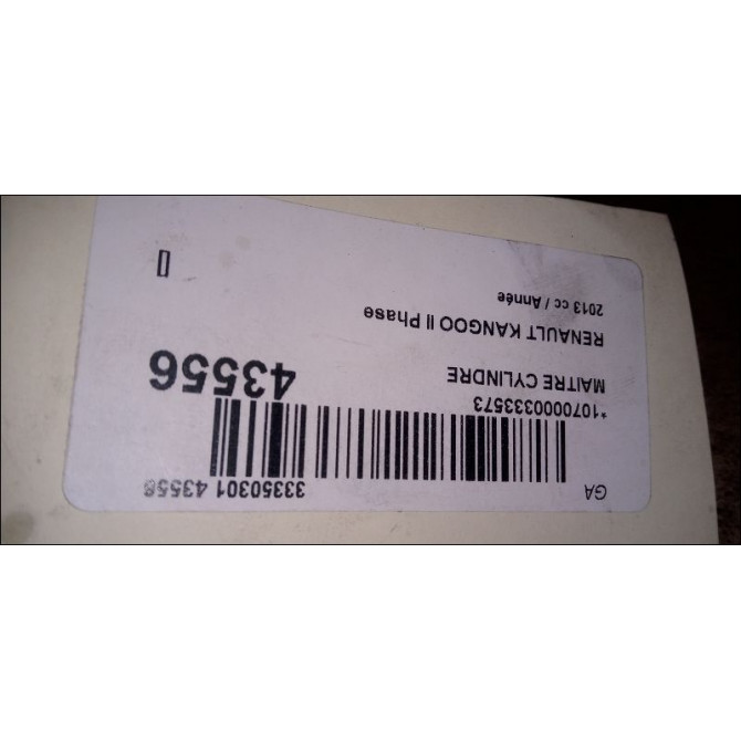 Maitre cylindre occasion RENAULT KANGOO II Phase 1 01-2008->03-2013 7701209764 3