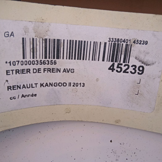 Etrier de frein avant gauche occasion RENAULT KANGOO II 410119144R 4