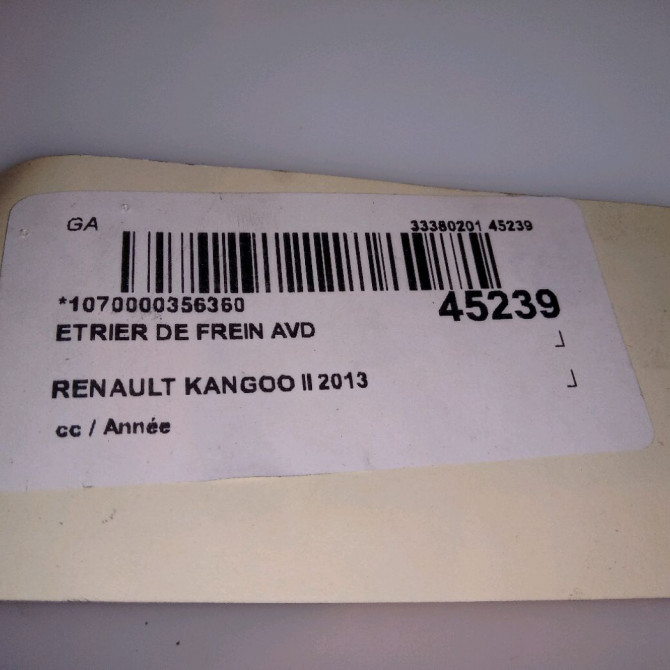Etrier de frein avant droit occasion RENAULT KANGOO II 410010823R 4