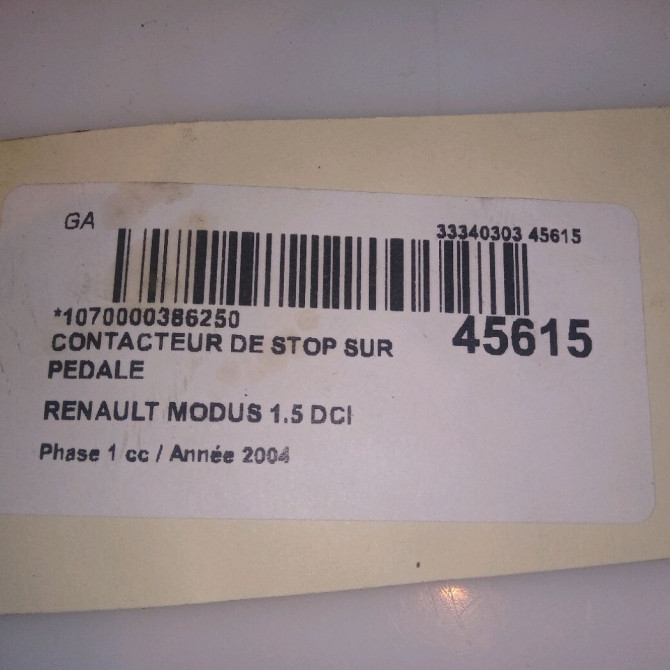 occasion RENAULT MODUS Phase 1 09-2004->12-2007 1.5 DCI 80ch 8200168238 3