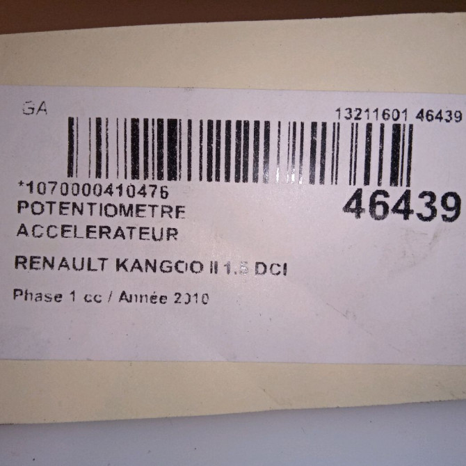 Potentiometre accelerateur occasion RENAULT KANGOO II Phase 1 01-2008->03-2013 1.5 DCI 70ch 5