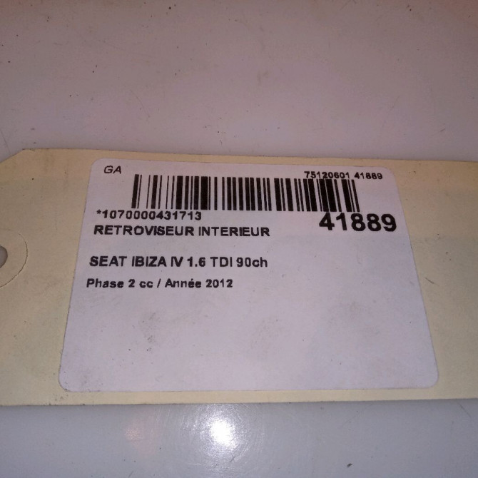 Retroviseur interieur occasion SEAT IBIZA IV IBIZA IV Phase 2 2012-02-01->2016-03-31 1.6 TDI 90ch 1K0857511ESMA 5