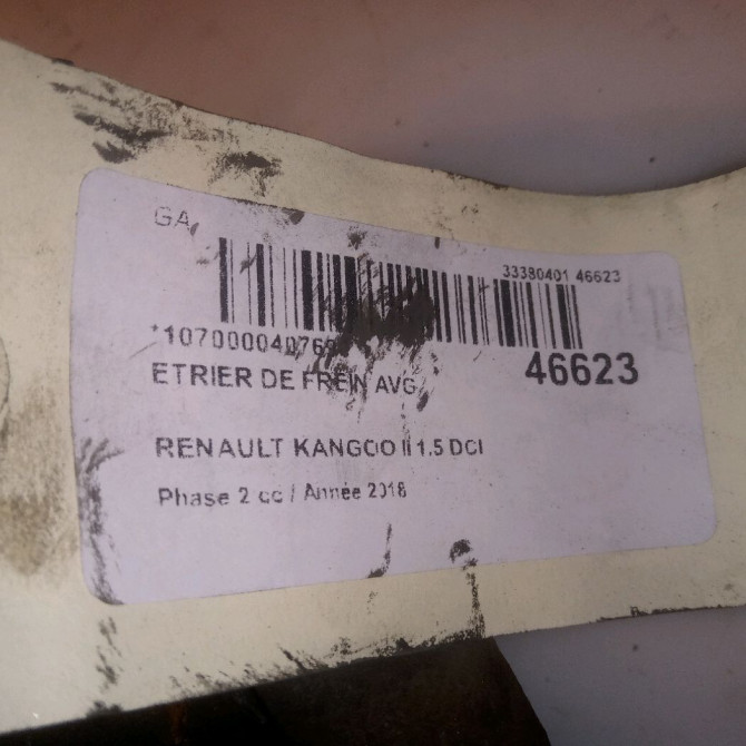 Etrier de frein avant gauche occasion RENAULT KANGOO II Phase 2 01-2013->... 1.5 DCI 90ch 410119144R 4