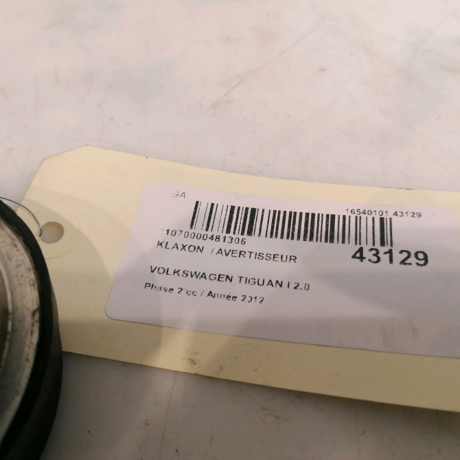 Klaxon  / avertisseur occasion VOLKSWAGEN TIGUAN I TIGUAN I Phase 2 2011-04-01->2016-12-31 2.0 TDI 110ch 5N0951223A 4