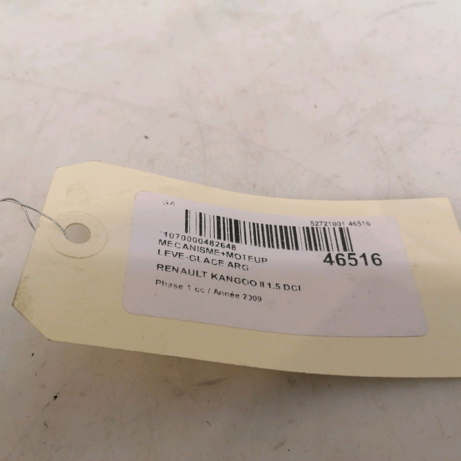 Mecanisme+moteur leve-glace arg occasion RENAULT KANGOO II Phase 1 01-2008->03-2013 1.5 DCI 105ch 827215869R 5