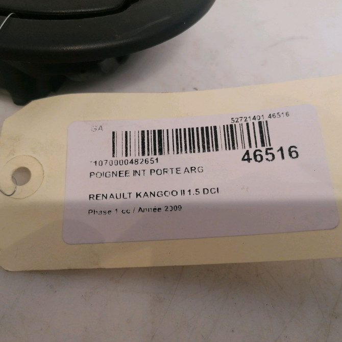 Poignee int porte arg occasion RENAULT KANGOO II Phase 1 01-2008->03-2013 1.5 DCI 105ch 8200497655 4