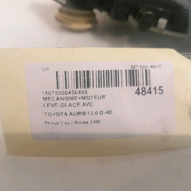Mecanisme+moteur leve-glace avg occasion TOYOTA AURIS I Phase 1 03-2007->03-2010 2.0 D-4D 6982002330 4
