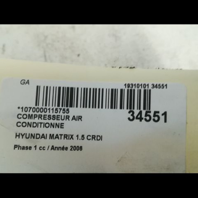 Compresseur air conditionne occasion HYUNDAI MATRIX Phase 1 09-2001->09-2009 1.5 CRDI 110ch 9770117611 4
