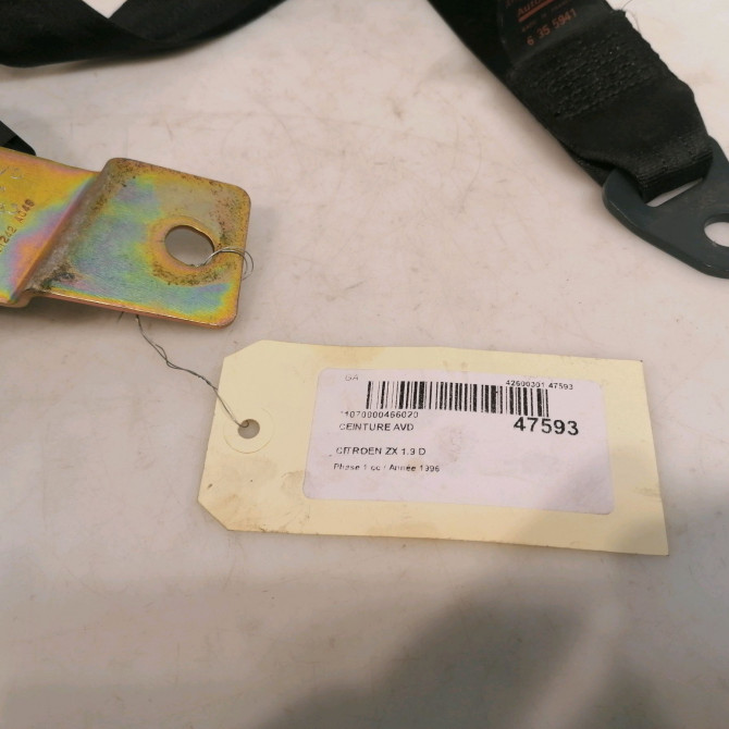 Ceinture avant droite occasion CITROEN ZX Phase 1 05-1992->06-1994 1.9 D 4