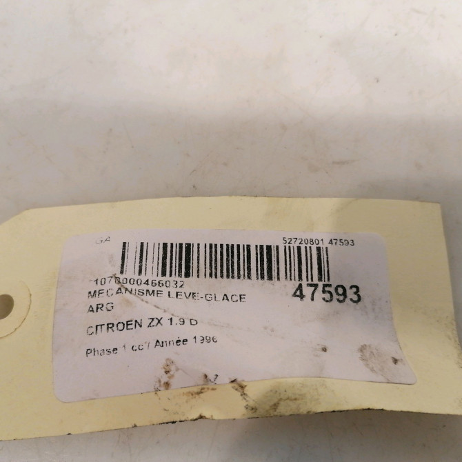 Mecanisme leve-glace arrière gauche occasion CITROEN ZX Phase 1 05-1992->06-1994 1.9 D 9222A9 3