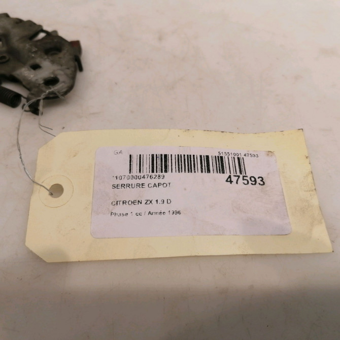 Serrure capot occasion CITROEN ZX Phase 1 05-1992->06-1994 1.9 D 793446 4