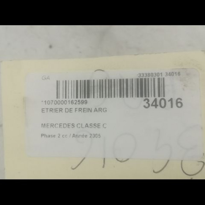 Etrier de frein arrière gauche occasion MERCEDES CLASSE C COUPE SPORT II Phase 2 03-2004->04-2008 C 220 CDI 34237498 3