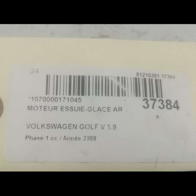 Moteur essuie-glace arrière occasion VOLKSWAGEN GOLF V Phase 1 11-2003->10-2008 1.9 TDI 105ch 1K6955711C 3