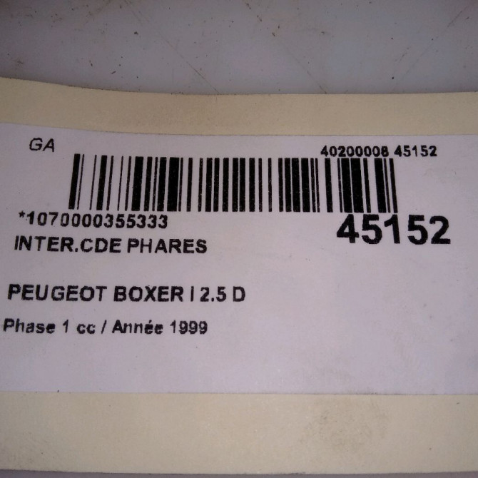 Interrupteur commande de phares occasion PEUGEOT BOXER I Phase 1 07-1994->02-2002 2.5 D 4