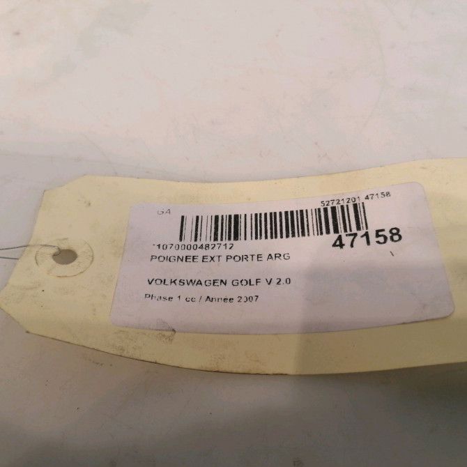 Poignee ext porte arg occasion VOLKSWAGEN GOLF V Phase 1 11-2003->10-2008 2.0 TDI 140ch 3B0837205GGRU 4