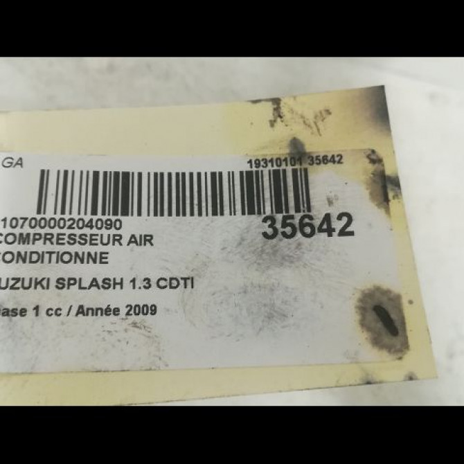 Compresseur air conditionne occasion SUZUKI SPLASH Phase 1 03-2008->12-2012 1.3 CDTI 75ch 9520084EA0 4