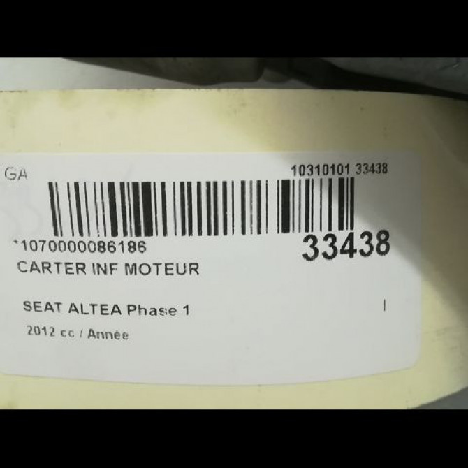 Carter inf moteur occasion SEAT ALTEA Phase 2 XL 08-2010->11-2012 2.0 TDI 140ch 3