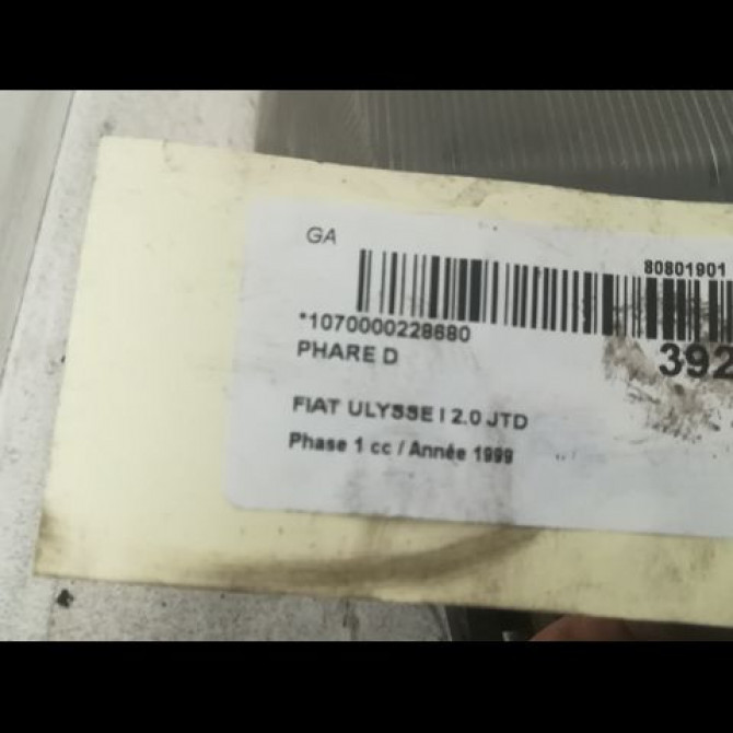 Phare droit occasion FIAT ULYSSE I Phase 1 02-1995->09-2002 2.0 JTD 3