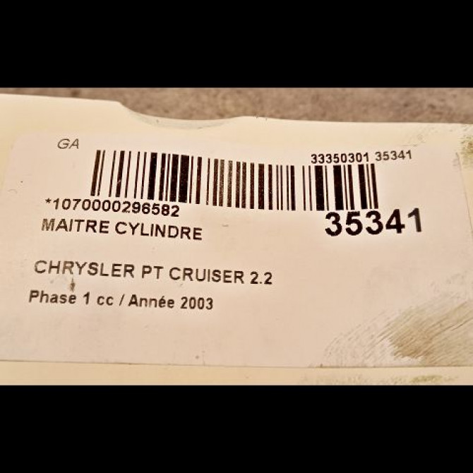 Maitre cylindre occasion CHRYSLER PT CRUISER Phase 1 09-2000->12-2005 2.2 crd 120ch 5015160AA 3