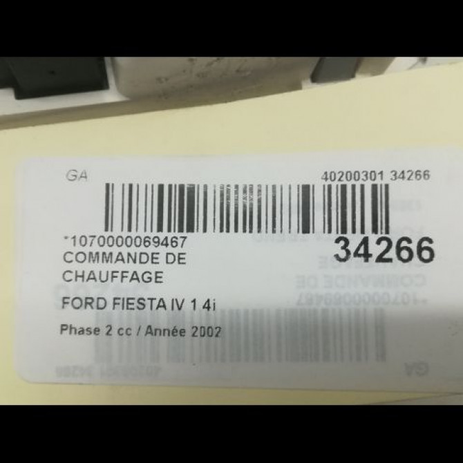 Commande de chauffage occasion FORD FIESTA V Phase 1 09-2002->10-2005 4