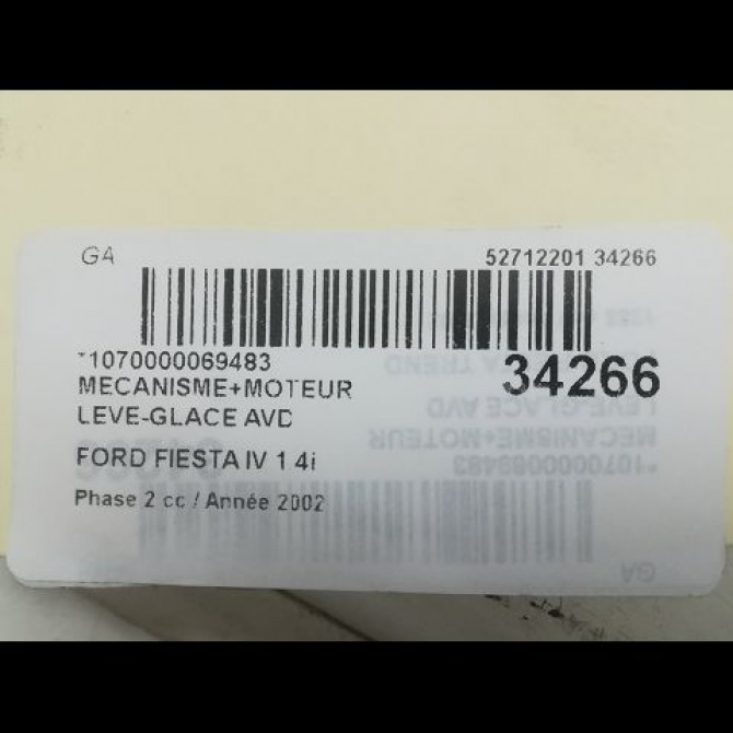 Mecanisme + moteur lève-glace avant droit occasion FORD FIESTA V Phase 1 09-2002->10-2005 5