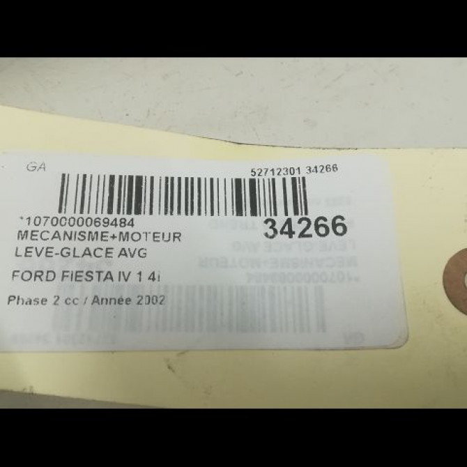 Mecanisme+moteur leve-glace avg occasion FORD FIESTA V Phase 1 09-2002->10-2005 5