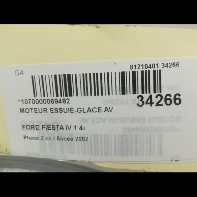 Moteur essuie-glace avant occasion FORD FIESTA V Phase 1 09-2002->10-2005 1740714 4