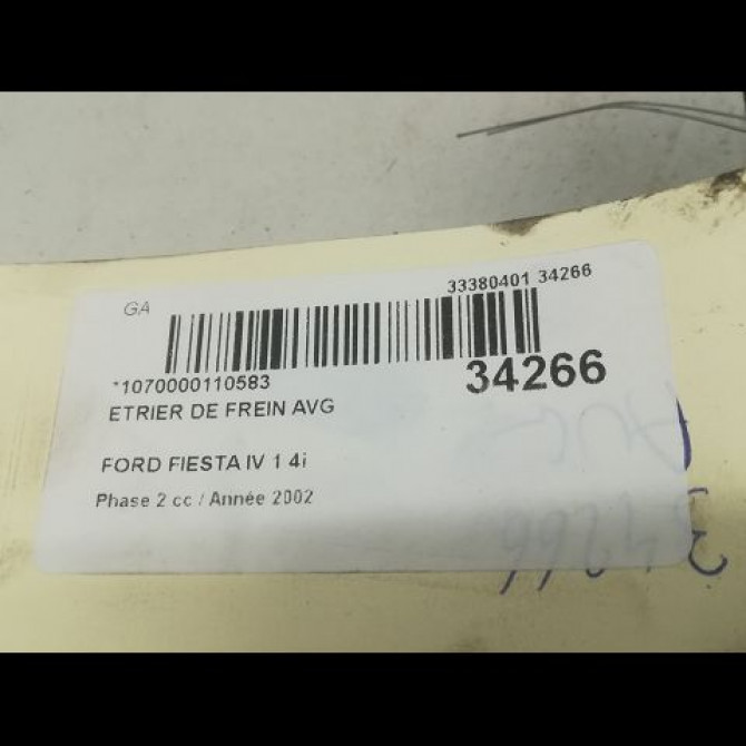 Etrier de frein avant gauche occasion FORD FIESTA V Phase 1 09-2002->10-2005 3