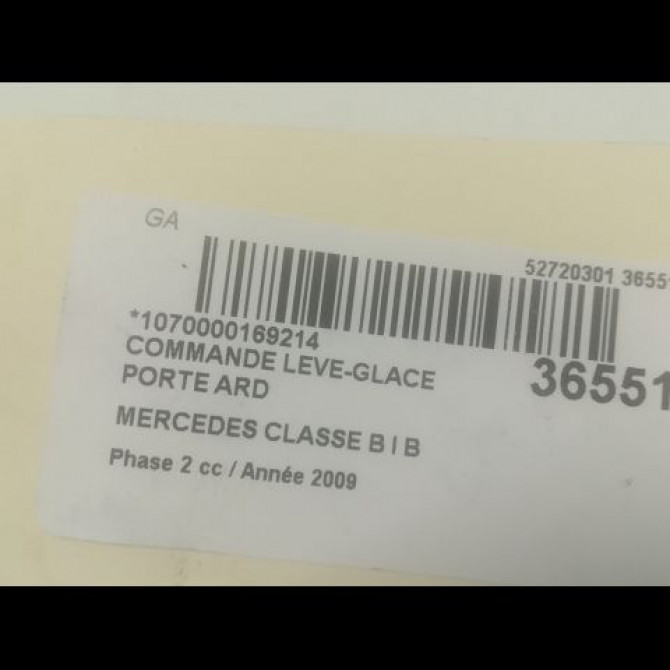 Commande leve-glace porte arrière droite occasion MERCEDES CLASSE B I Phase 2 04-2008->09-2011 B 200 CDI 3
