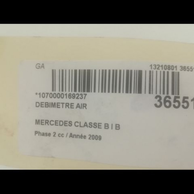 Debimetre air occasion MERCEDES CLASSE B I Phase 2 04-2008->09-2011 B 200 CDI 943348 3