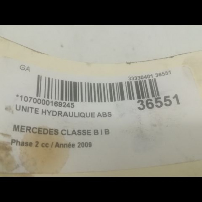 Unité hydraulique ABS occasion MERCEDES CLASSE B I Phase 2 04-2008->09-2011 B 200 CDI 64316412 3
