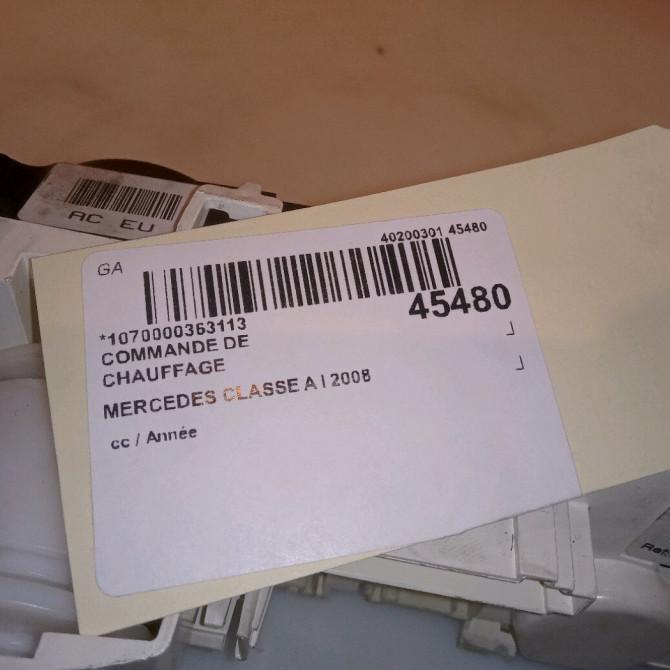 Commande de chauffage occasion MERCEDES CLASSE A I 1699000900 4