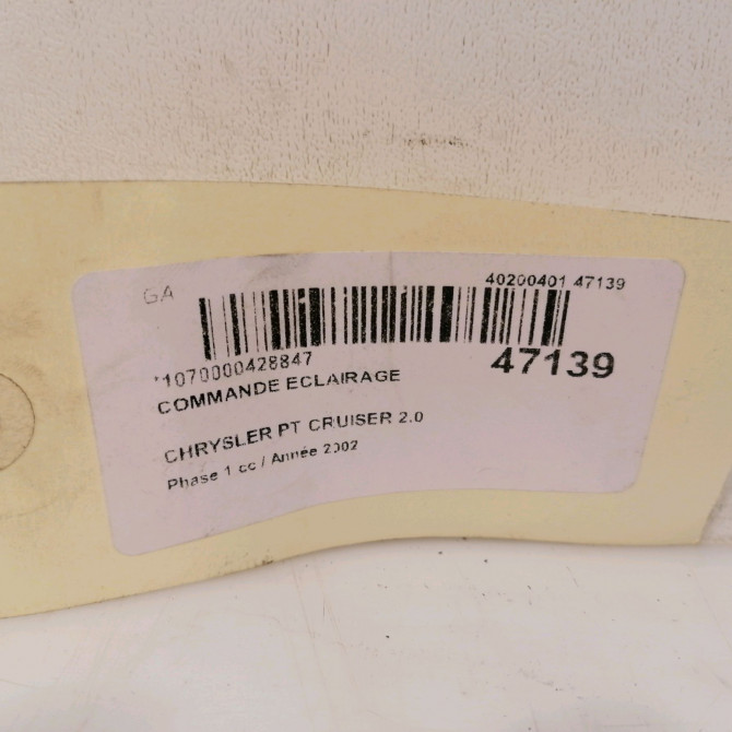 Commande eclairage occasion CHRYSLER PT CRUISER Phase 1 09-2000->12-2005 2.0 141ch 5019711AA 4