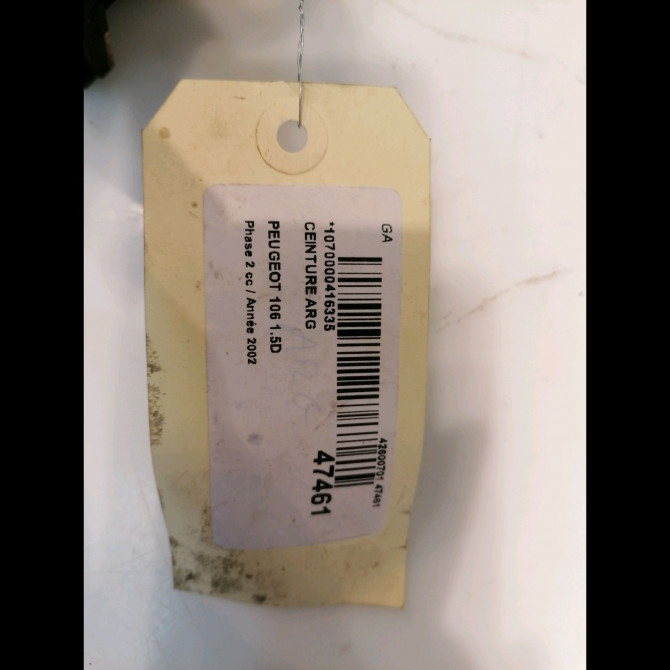 Ceinture arrière gauche occasion PEUGEOT 106 Phase 2 04-1996->09-2003 1.5D 5