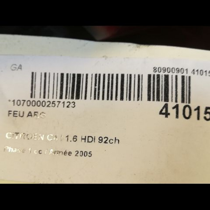 Feu arrière gauche occasion CITROEN C4 I Phase 1 11-2004->07-2008 1.6 HDI 92ch 3