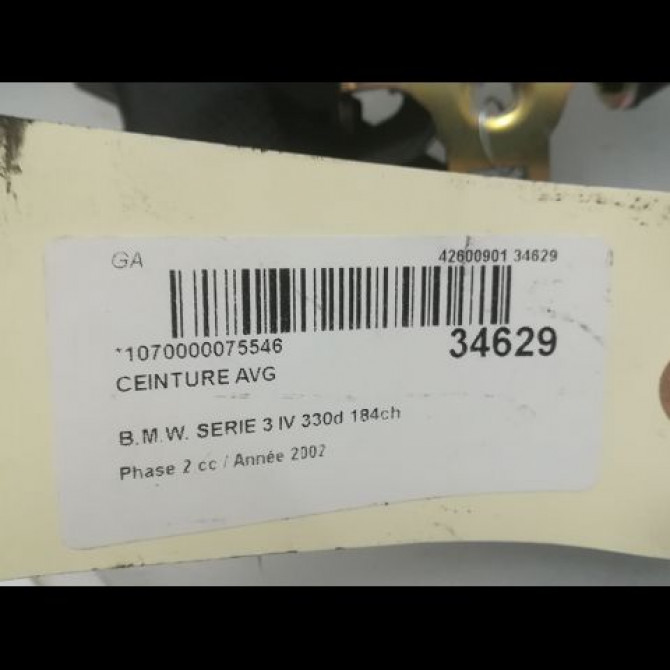Ceinture avant gauche occasion B.M.W. SERIE 3 IV Phase 2 09-2001->03-2005 330d 184ch 72118236239 4