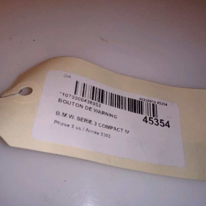 Bouton de warning occasion B.M.W. SERIE 3 COMPACT IV Phase 2 03-2003->12-2004 320 TD 149ch 61318368920 4