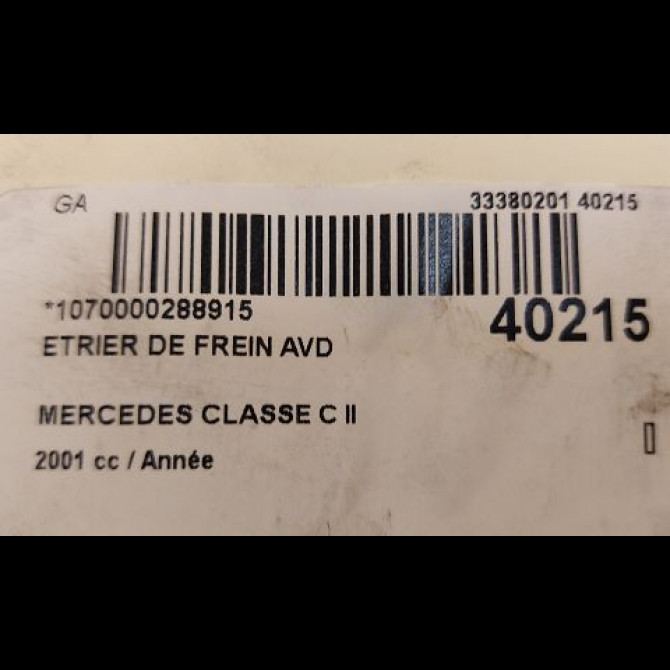 Etrier de frein avant droit occasion MERCEDES CLASSE C II Phase 1 05-2000->03-2004 34202483 3