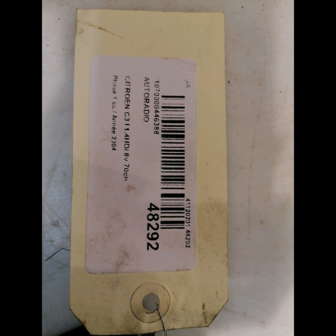 Autoradio occasion CITROEN C3 I Phase 1 04-2002->10-2005 1.4HDI 8v 70ch 6564JV 6