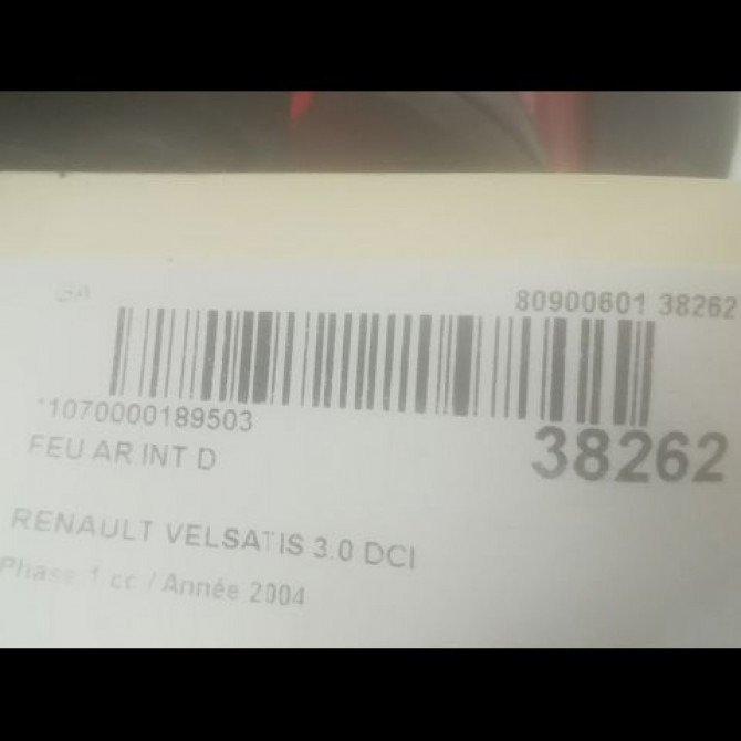 Feu arrière intérieur droit occasion RENAULT VELSATIS Phase 1 01-2002->04-2005 3.0 DCI V6 177ch 8200014363 3
