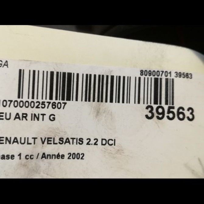 Feu arrière interieur gauche occasion RENAULT VELSATIS Phase 1 01-2002->04-2005 2.2 DCI 150ch 8200014362 3