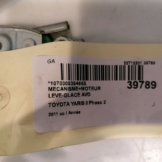 Mecanisme + moteur lève-glace avant droit occasion TOYOTA YARIS II Phase 2 01-2009->05-2011 698100D131 4