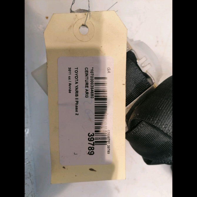 Ceinture arrière gauche occasion TOYOTA YARIS II Phase 2 01-2009->05-2011 733700D091C0 5