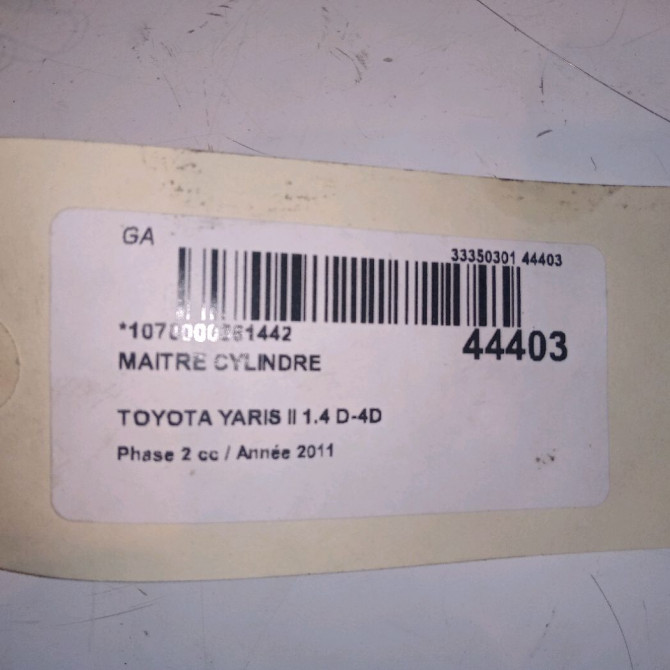 Maitre cylindre occasion TOYOTA YARIS II Phase 2 01-2009->05-2011 1.4 D-4D 90ch 4
