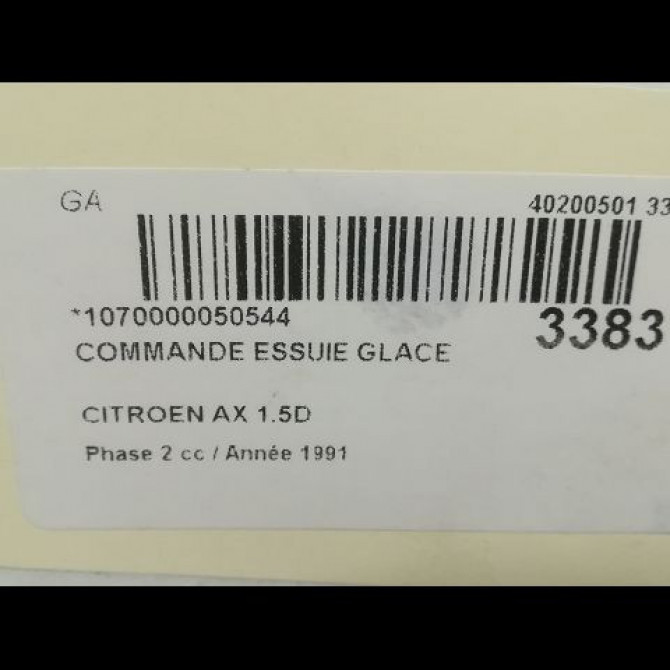 Commande essuie glace occasion CITROEN AX Phase 2 07-1991->06-1998 1.5D 4