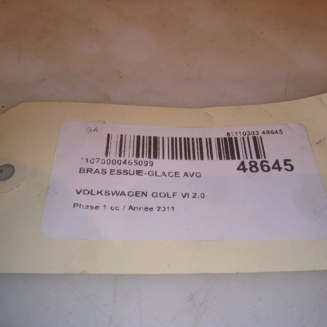 Bras essuie-glace avant gauche occasion VOLKSWAGEN GOLF VI Phase 1 10-2008->04-2013 2.0 TDI 140ch 1Q195540903C 4