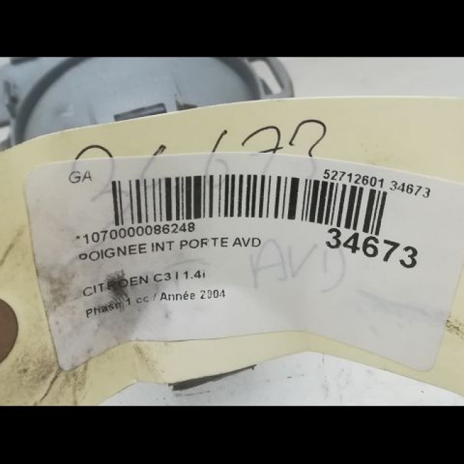 Poignee int porte avd occasion CITROEN C3 I Phase 1 04-2002->10-2005 1.4i 914488 3