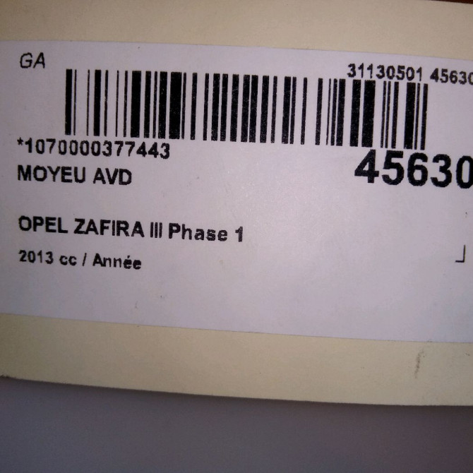 Moyeu avd occasion OPEL ZAFIRA III Phase 1 11-2011->... 13583479 4