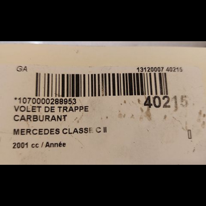Volet de trappe carburant occasion MERCEDES CLASSE C II Phase 1 05-2000->03-2004 2037500206 2